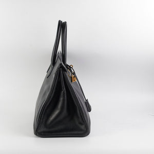 Hermes Birkin 35 Ardennes Black GHW - C Square Stamp