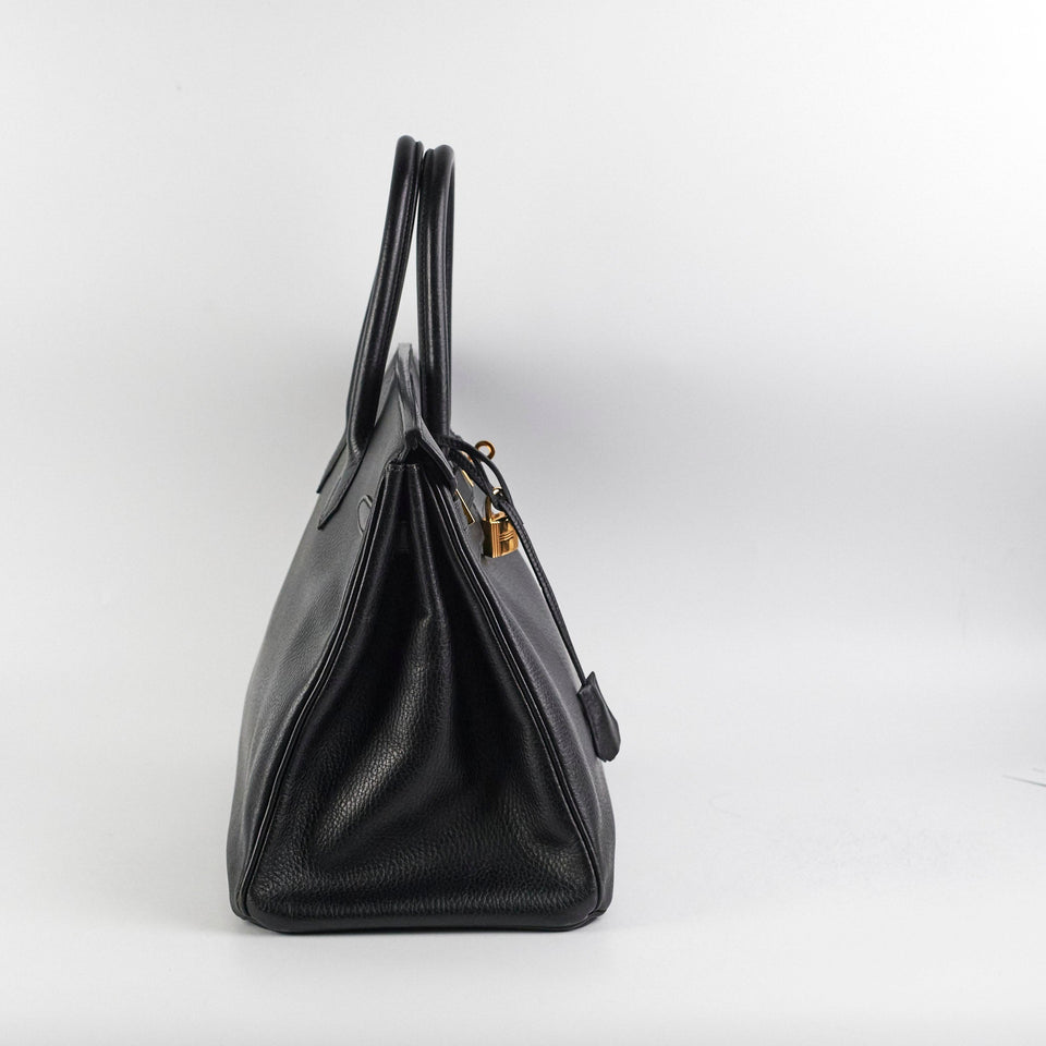Hermes Birkin 35 Ardennes Black GHW - C Square Stamp