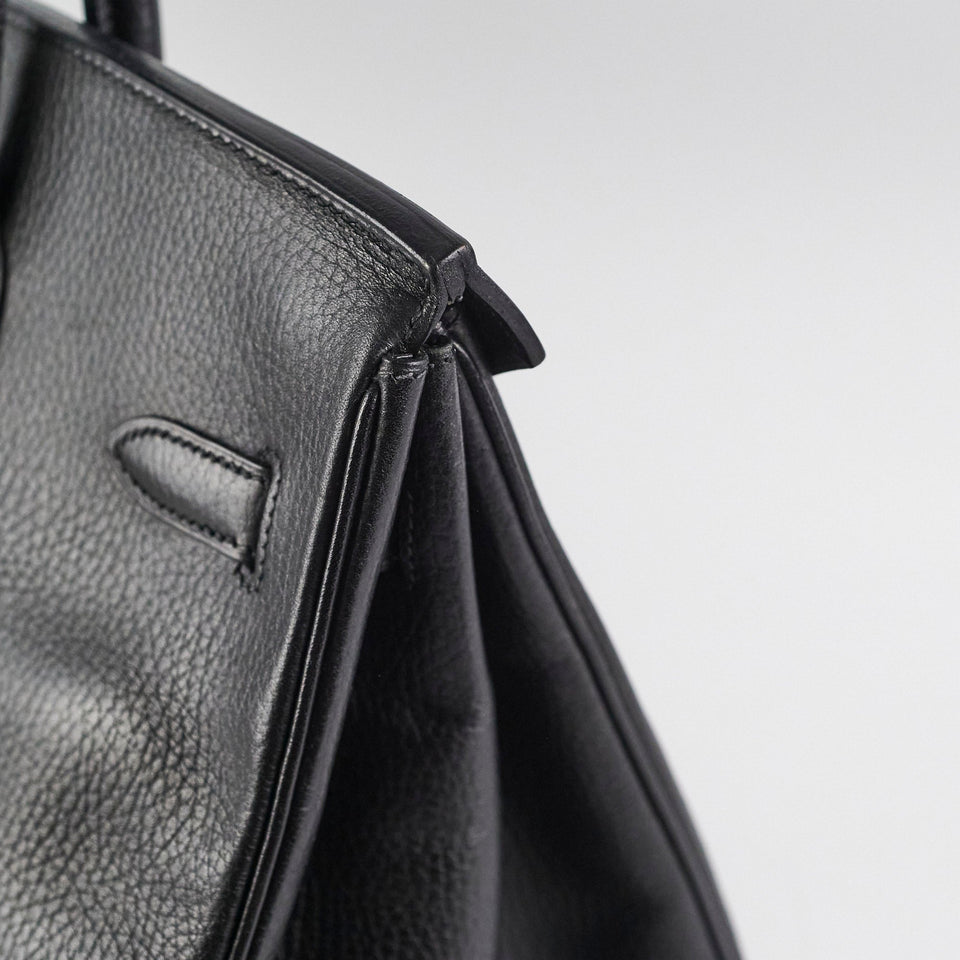 Hermes Birkin 35 Ardennes Black GHW - C Square Stamp