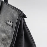 Hermes Birkin 35 Ardennes Black GHW - C Square Stamp