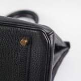 Hermes Birkin 35 Ardennes Black GHW - C Square Stamp