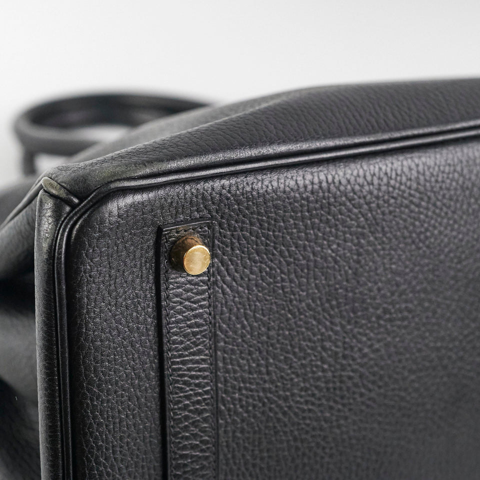 Hermes Birkin 35 Ardennes Black GHW - C Square Stamp