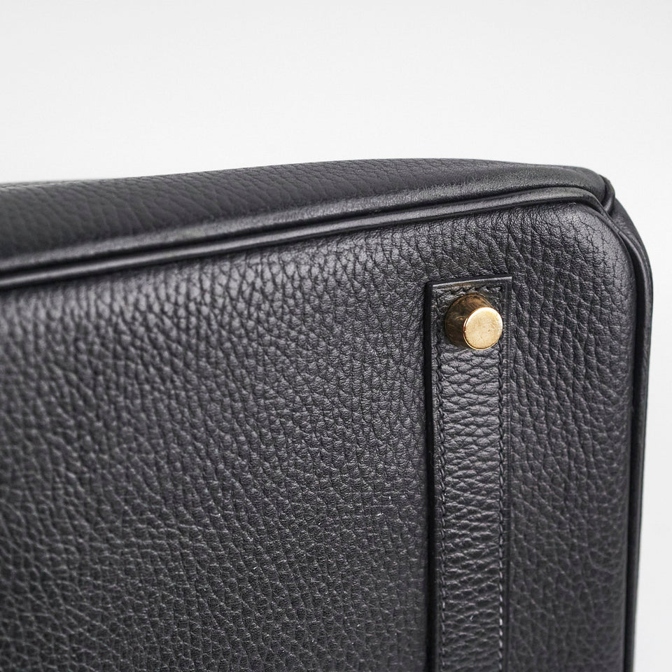 Hermes Birkin 35 Ardennes Black GHW - C Square Stamp