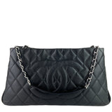 Chanel Expandable Zip Caviar Leather Shoulder Bag