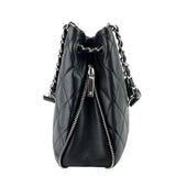 Chanel Expandable Zip Caviar Leather Shoulder Bag