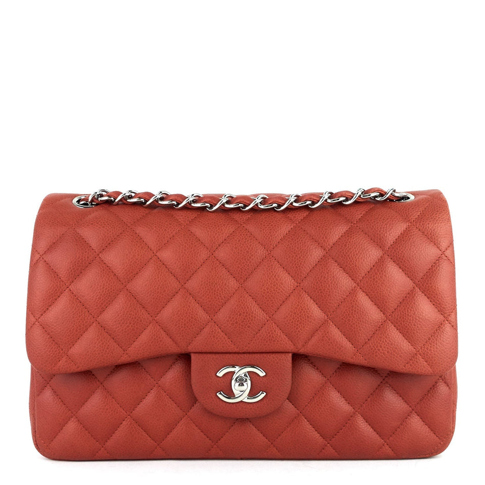 Chanel Double Flap Quilted Caviar Leather Bag