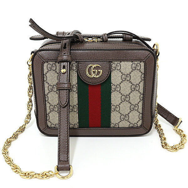 Gucci Shoulder Bag 602576 GG Supreme Canvas Brown Ophidia Mini Shoulder Bag