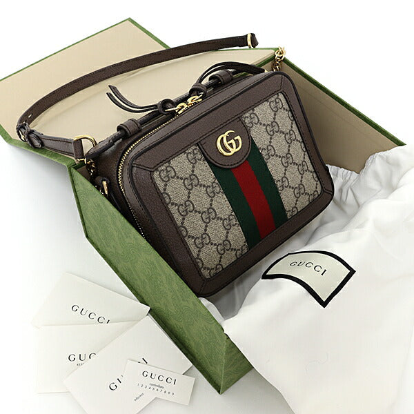 Gucci Shoulder Bag 602576 GG Supreme Canvas Brown Ophidia Mini Shoulder Bag