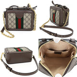 Gucci Shoulder Bag 602576 GG Supreme Canvas Brown Ophidia Mini Shoulder Bag
