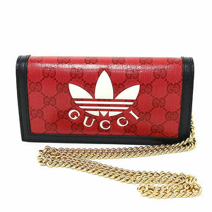 Gucci Shoulder Bag 621892 GG crystal canvas Red "Gucci x adidas" Wallet with Chain