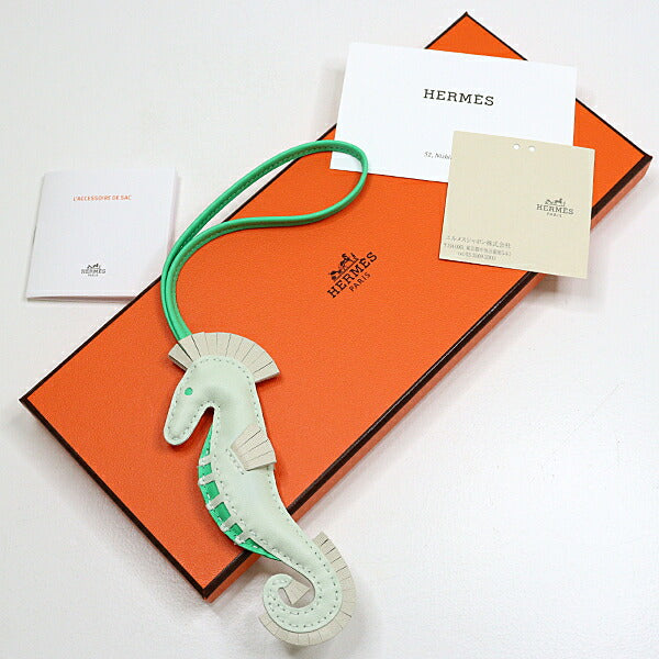 Hermes charm Anyo Miro White / grey Ipo seahorse bag charm