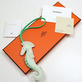 Hermes charm Anyo Miro White / grey Ipo seahorse bag charm