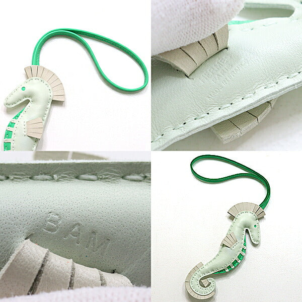 Hermes charm Anyo Miro White / grey Ipo seahorse bag charm