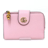 Gucci Bifold Wallet 739498 leather pink Bamboo Double G Medium Wallet