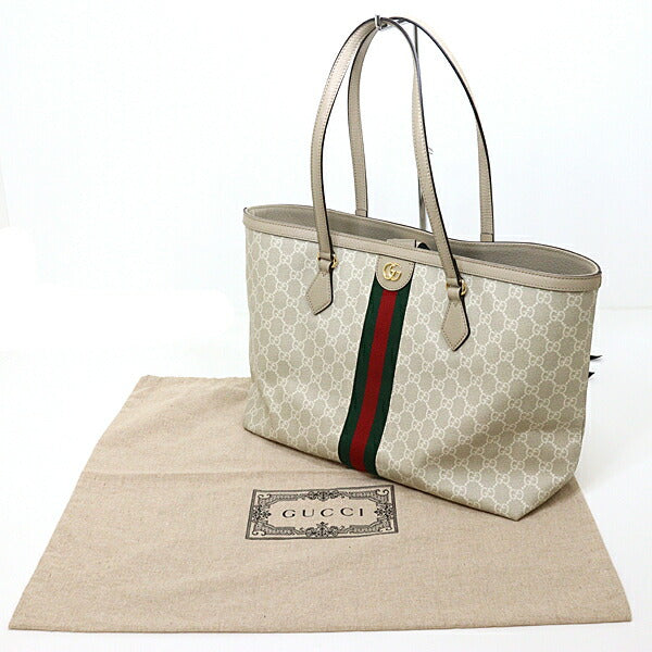 Gucci Tote Bag 631685 GG Supreme Canvas Beige white Ophidia Medium Tote Bag
