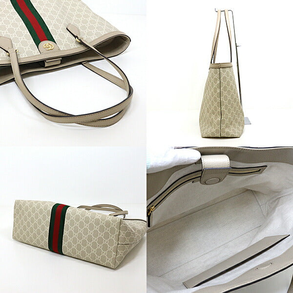Gucci Tote Bag 631685 GG Supreme Canvas Beige white Ophidia Medium Tote Bag