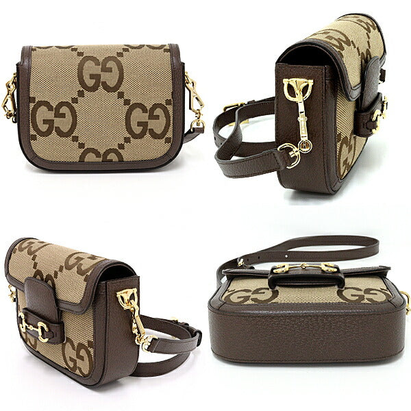 Gucci Shoulder Bag 658574 GG canvas Brown Gucci Horsebit 1955