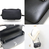 Gucci Shoulder Bag 739722 leather Black Silver GG logo Shoulder Bag Women