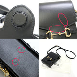 Gucci Shoulder Bag 625615 leather Black gold Horsebit 1955 Women