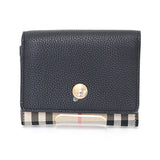 Burberry Tri-fold wallet Leather, Polyurethane black Burberry check Women