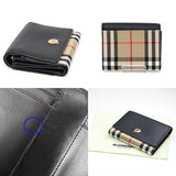 Burberry Tri-fold wallet Leather, Polyurethane black Burberry check Women