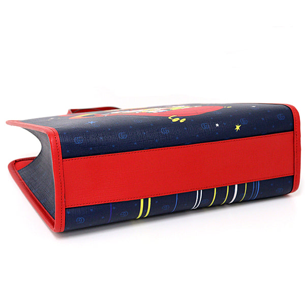 Gucci Tote Bag 605614 GG Supreme Canvas Navy red Handbag Children's GG Print Women