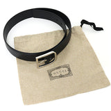 Gucci belt 449716 leather black Silver buckle 85/34
