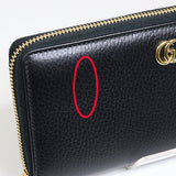 Gucci Long Wallet Purse 456117 leather black Japan exclusive Double G zip around wallet Women