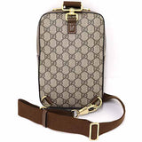 Gucci Sling bag 696016 GG Supreme canvas, leather Brown Interlocking G Sling Bag mens