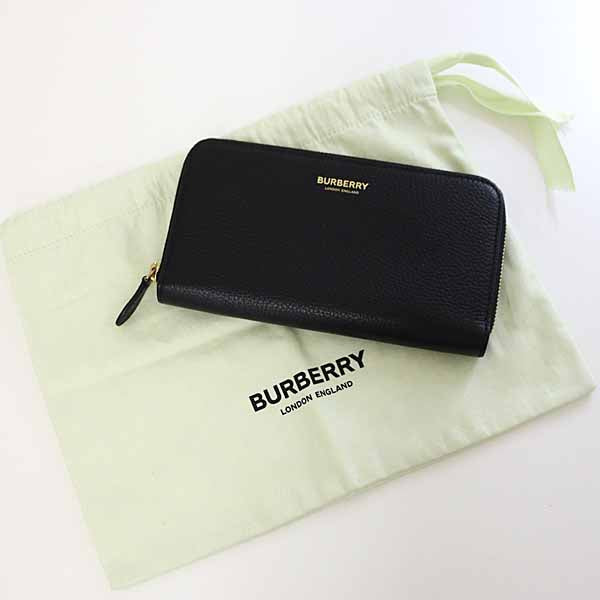 Burberry Long Wallet Purse 80840411 leather black Zip Around mens(Unisex)