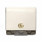 Gucci Bifold Wallet 598587 GG Supreme Canvas white Double G Bicolor Medium Wallet Women