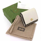 Gucci Bifold Wallet 598587 GG Supreme Canvas white Double G Bicolor Medium Wallet Women