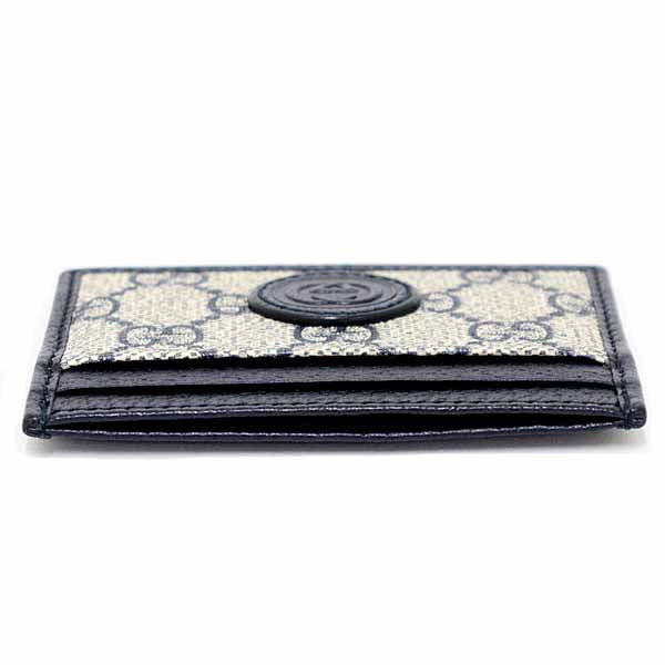 Gucci Card Case 673002 GG Supreme Canvas beige Interlocking G mens
