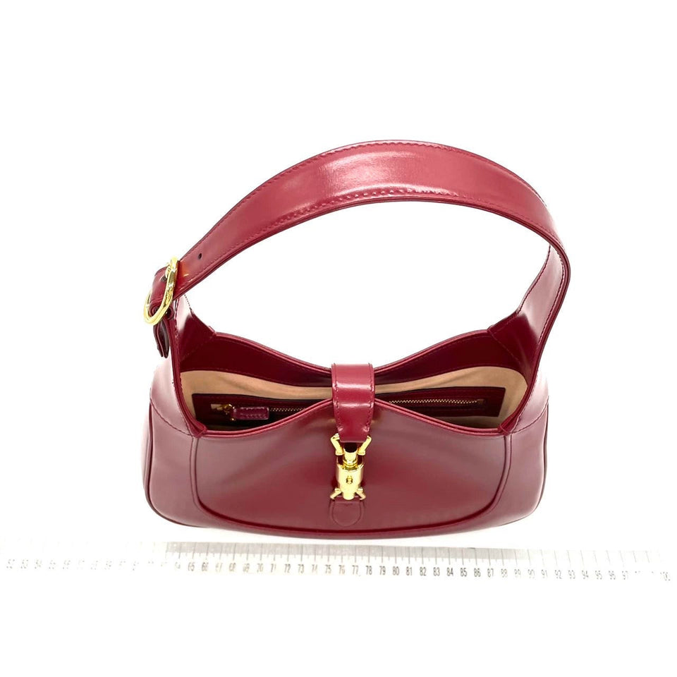 Gucci Jackie 1961 Burgundy Red Leather Bag Small with Adjustable Strap