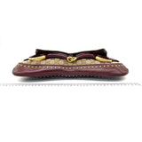 Gucci Horsebit 1955 Large Cloth Beige Monogram Burgundy Leather Shoulder bag