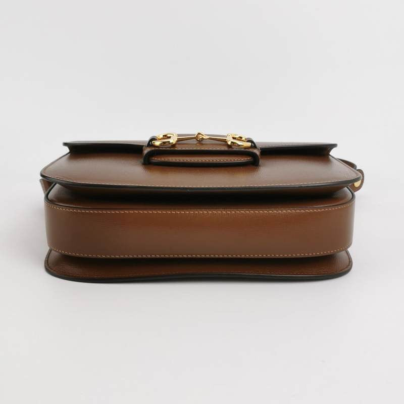Gucci 1955 Horsebit Shoulder Bag Caramel Brown Small Leather