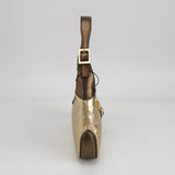 Gucci Jackie Vintage Mini Gold Lambskin Leather Brown Calfskin Leather