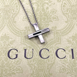 Gucci Necklace Silver925 black Black rhodium plating Cross Cutout G