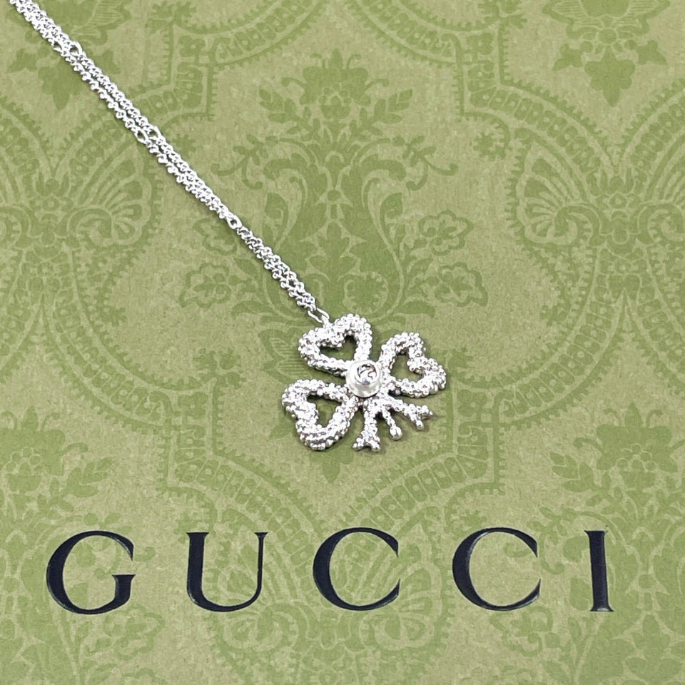 Gucci Necklace Silver925, pearl Silver Ribbon motif