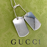 Gucci Necklace Silver925 Silver Ball chain dog tag double plate