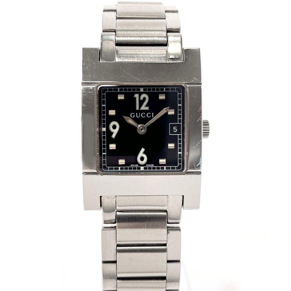 Gucci Watches Quartz 7700L Stainless Steel Silver black dial