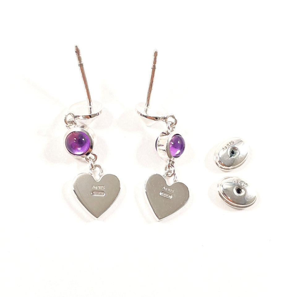 Gucci Pierce Silver925, Amethyst Silver heart