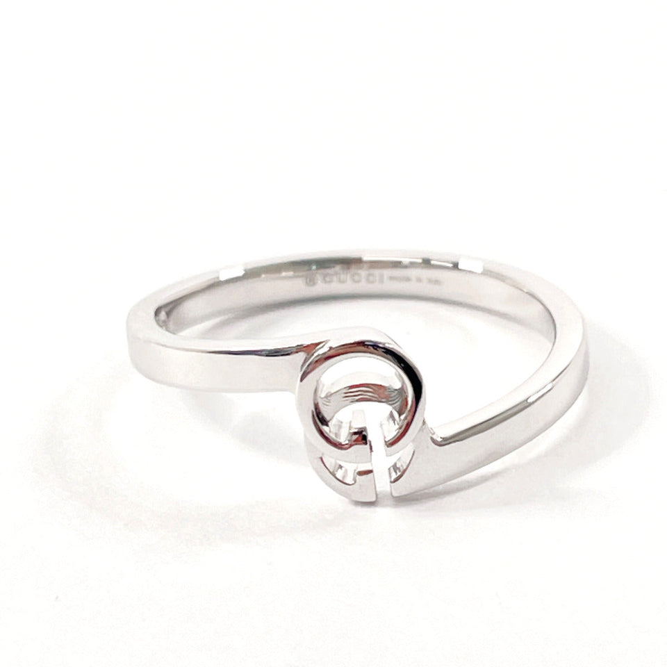 Gucci Ring K18 white gold Silver GG running