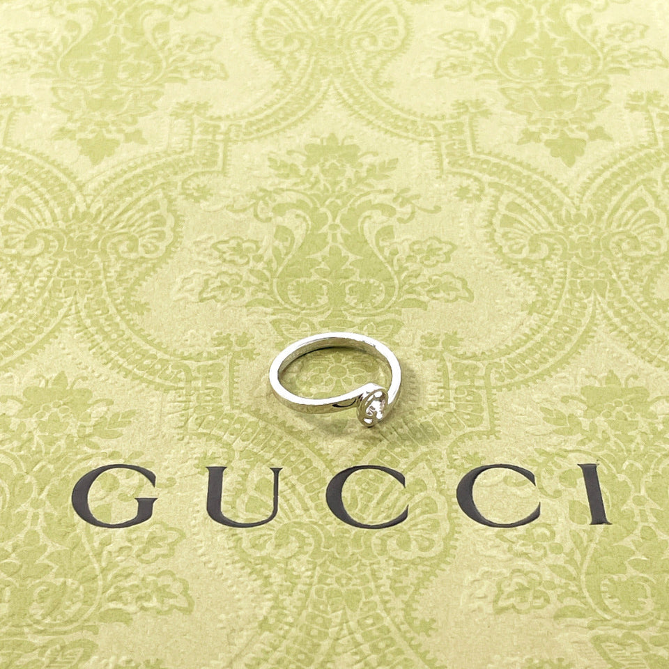 Gucci Ring K18 white gold Silver GG running