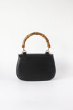 Gucci Bamboo Top Handle Bag Leather Medium Black