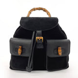 Gucci Backpack 003ã»1998 Suede, Leather black Bamboo