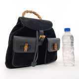 Gucci Backpack 003ã»1998 Suede, Leather black Bamboo