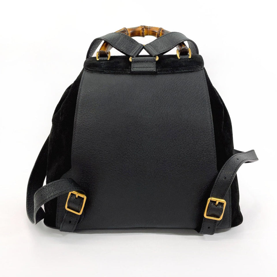 Gucci Backpack 003ã»1998 Suede, Leather black Bamboo