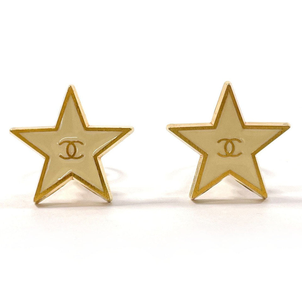 Chanel Star Coco Mark Earrings Gold