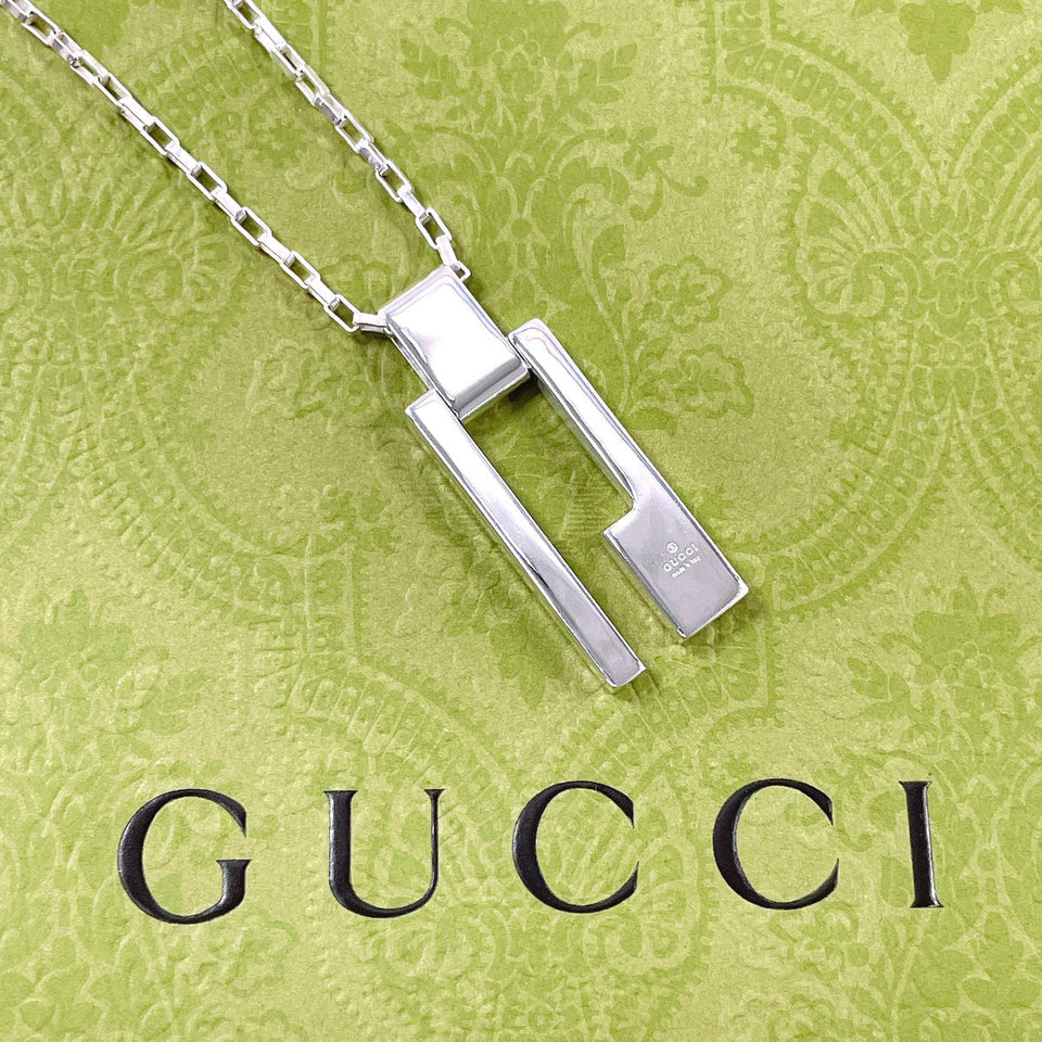 Gucci Necklace 145171 J8400 8106 Silver925 Silver G logo plate